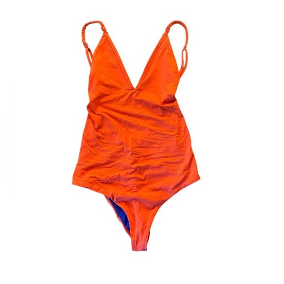 Salty Mermaid Reversible 1-Piece Swimsuit in Red/Blue - Picture 1 of 6